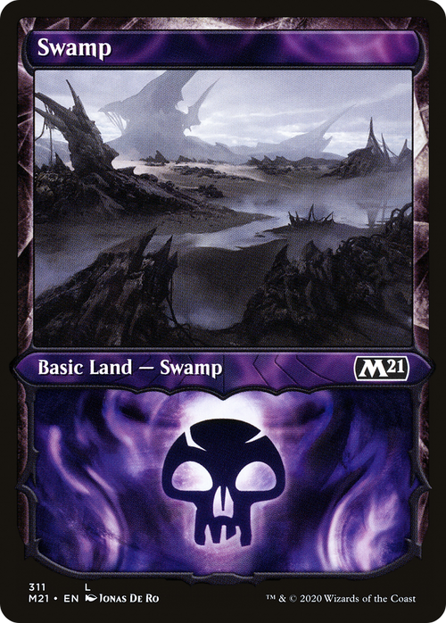 Swamp (Showcase) (M21-311) - Core Set 2021: (Showcase) Foil