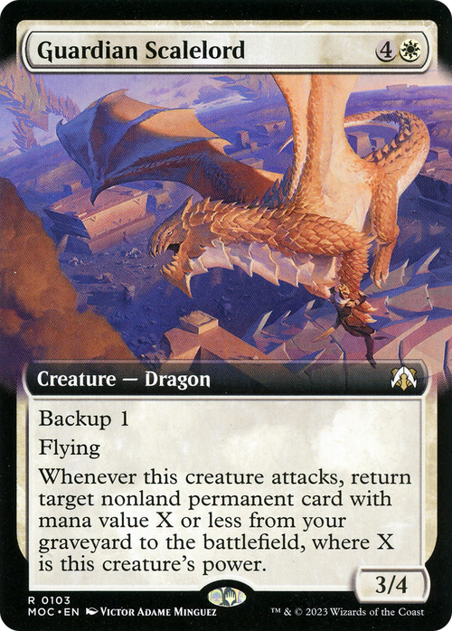 Guardian Scalelord (Extended Art) (MOC-103) - March of the Machine Commander: (Extended Art) Foil