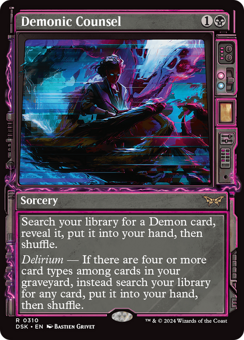Demonic Counsel (Showcase) (DSK-310) - Duskmourn: House of Horror: (Showcase) Foil