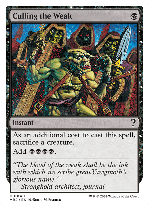 Culling the Weak (White Border) (MB2-040) - Mystery Booster 2