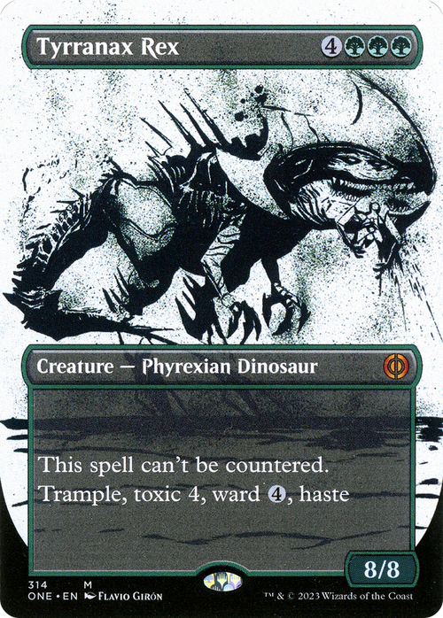 Tyrranax Rex (Showcase) (ONE-314) - Phyrexia: All Will Be One: (Showcase) (Borderless) Foil