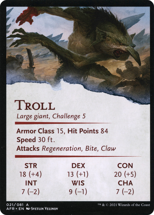 Loathsome Troll // Troll (AAFR-021) - Adventures in the Forgotten Realms Art Series (Borderless) Foil