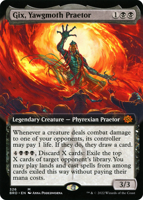 Gix, Yawgmoth Praetor (Extended Art) (BRO-326) - The Brothers' War: (Extended Art)