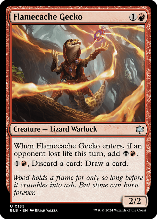 Flamecache Gecko (BLB-135) - Bloomburrow Foil