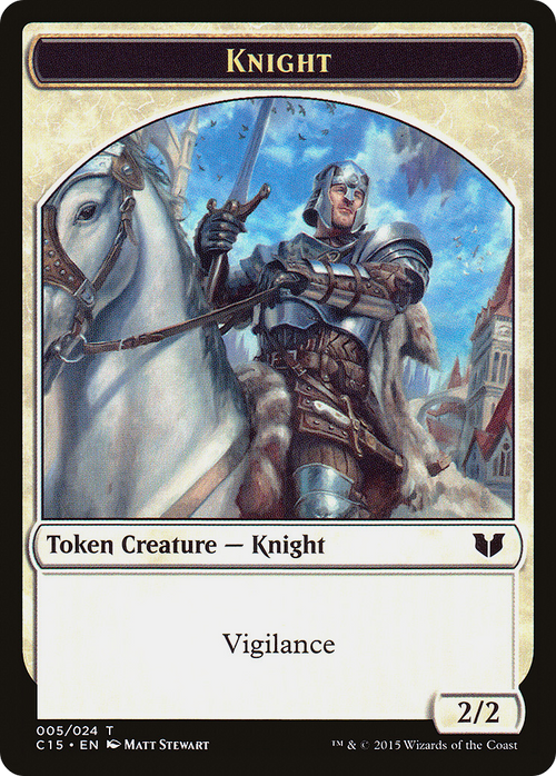 Knight (005) // Spirit (023) Double-Sided Token (C15-005) - Commander 2015 Tokens