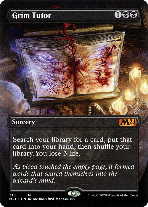 Grim Tutor (Alternate Art) (M21-315) - Core Set 2021 (Borderless)