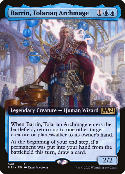 Barrin, Tolarian Archmage (Extended Art) (M21-348) - Core Set 2021: (Extended Art) Foil