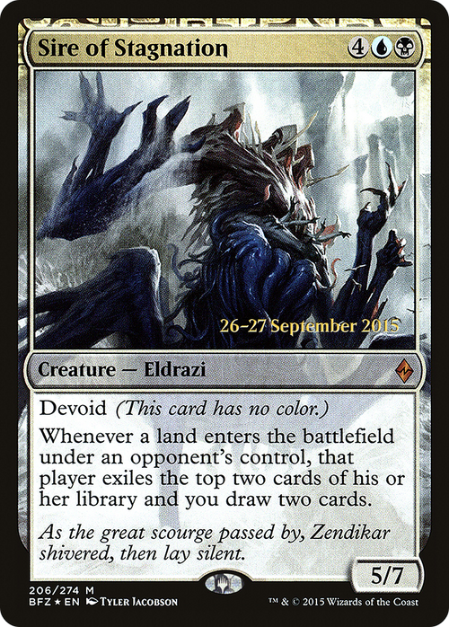 Sire of Stagnation (PRE-206S) - Battle for Zendikar Promos: (devoid) Foil