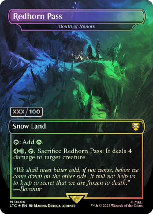 Redhorn Pass - Mouth of Ronom (Serial Numbered) (LTC-400) - Tales of Middle-earth Commander / Redhorn Pass (Borderless) Foil