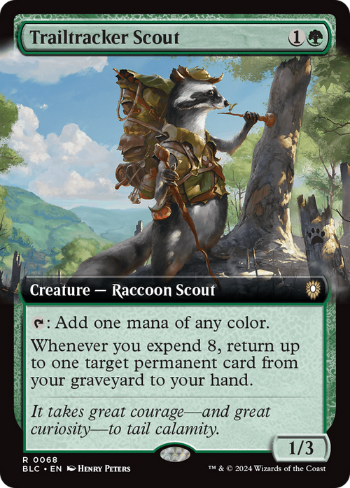 Trailtracker Scout (Extended Art) (BLC-068) - Bloomburrow Commander: (Extended Art)