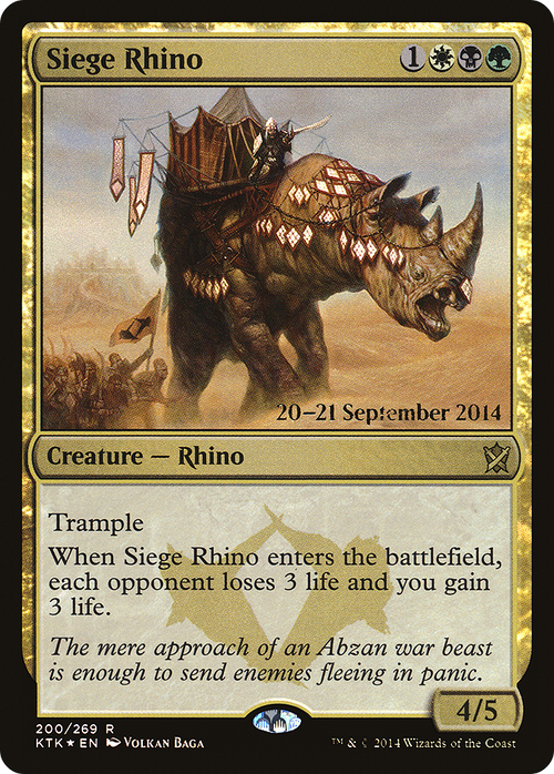 Siege Rhino (PRE-200) - Khans of Tarkir Promos Foil