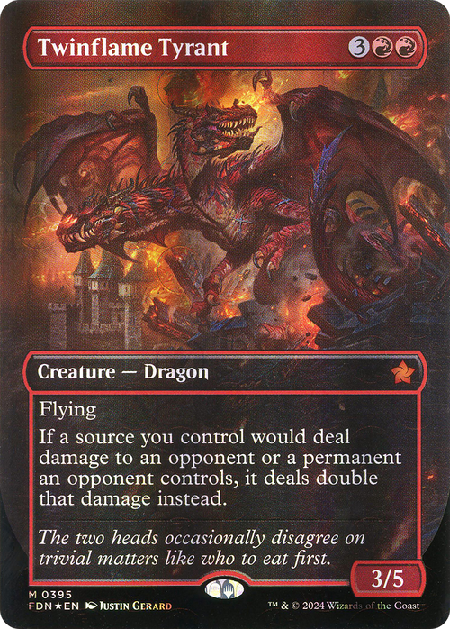 Twinflame Tyrant (Borderless) (Mana Foil) (FDN-395) - Foundations Foil