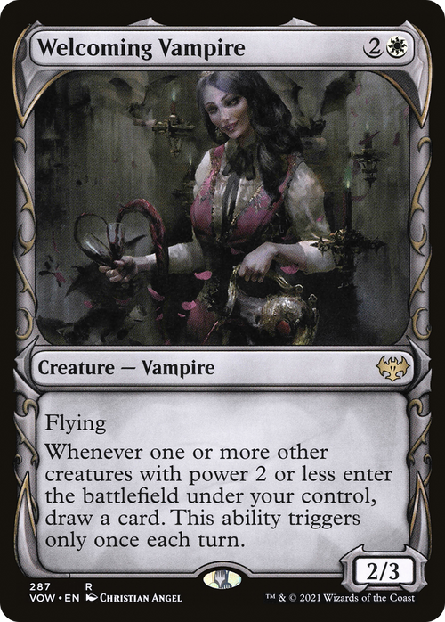 Welcoming Vampire (Showcase) (VOW-287) - Innistrad: Crimson Vow: (Showcase) Foil