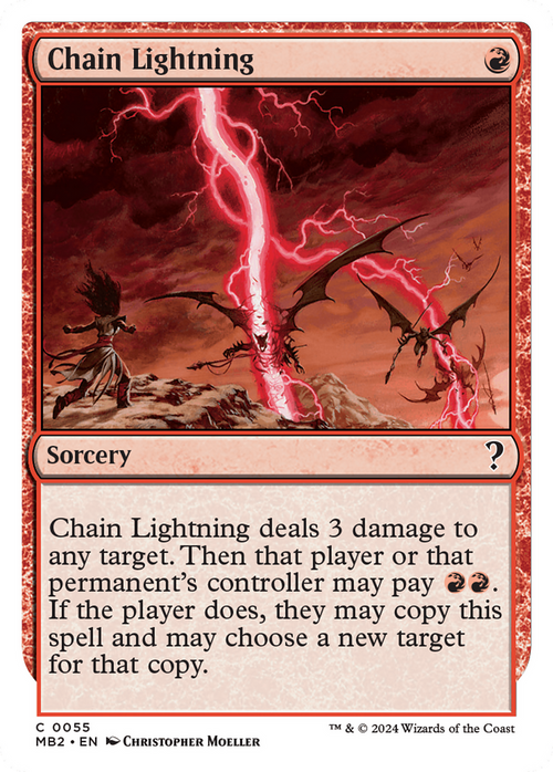Chain Lightning (White Border) (MB2-055) - Mystery Booster 2