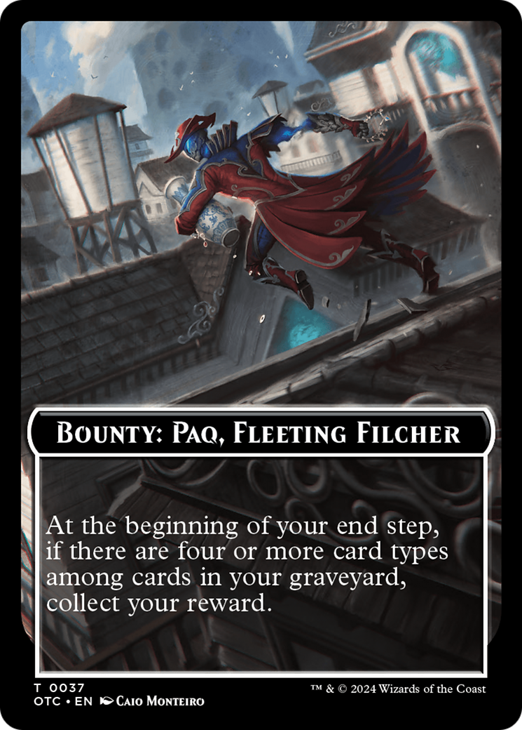Bounty: Paq, Fleeting Filcher // Wanted! (TOTC-037) - Outlaws of Thunder Junction Commander Tokens