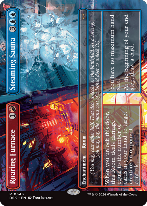 Roaring Furnace // Steaming Sauna (Borderless) (DSK-343) - Duskmourn: House of Horror