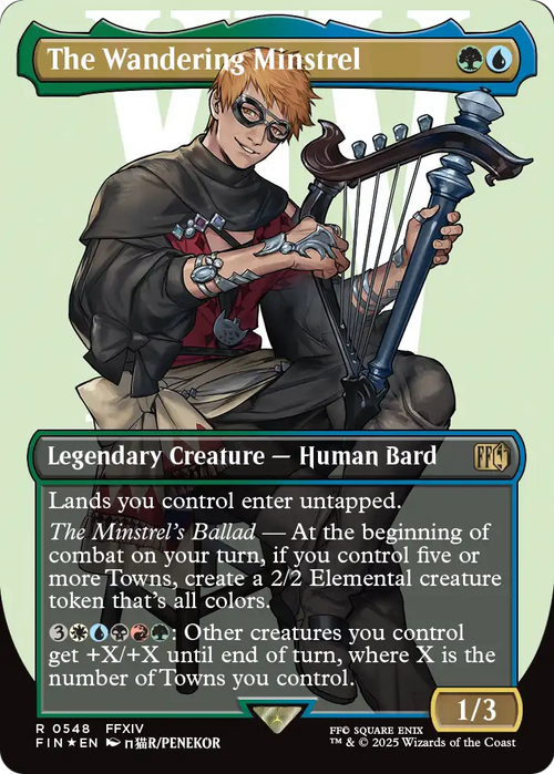 The Wandering Minstrel (Borderless) (Surge Foil) (FIN-548) - FINAL FANTASY Foil