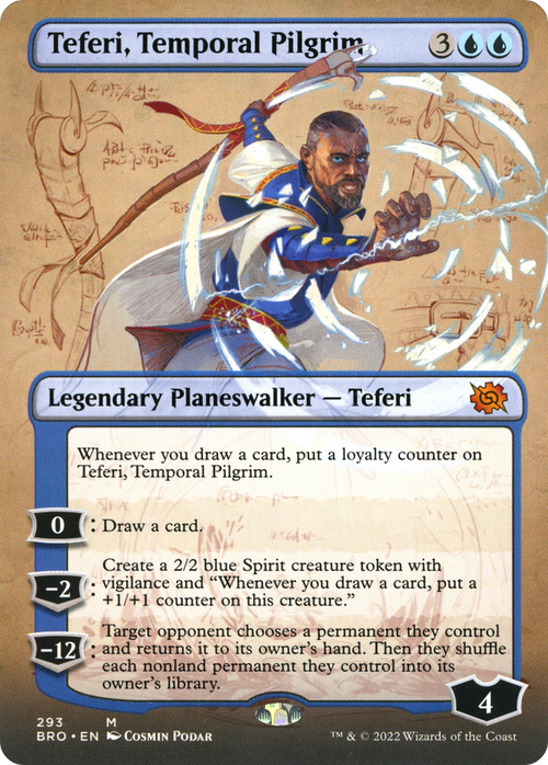 Teferi, Temporal Pilgrim (Borderless) (BRO-293) - The Brothers' War Foil