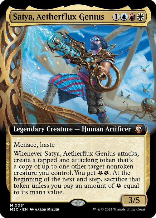 Satya, Aetherflux Genius (Extended Art) (M3C-031) - Modern Horizons 3 Commander: (Extended Art) Foil