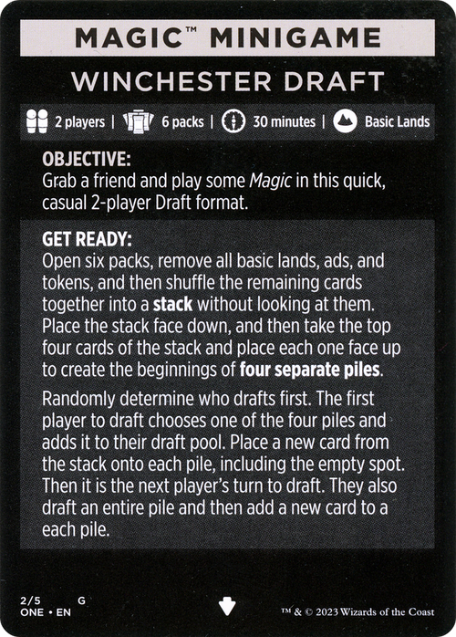 Winchester Draft // Winchester Draft (cont'd) (MONE-002) - Phyrexia: All Will Be One Minigames Foil