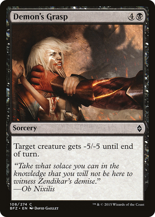 Demon's Grasp (BFZ-108) - Battle for Zendikar