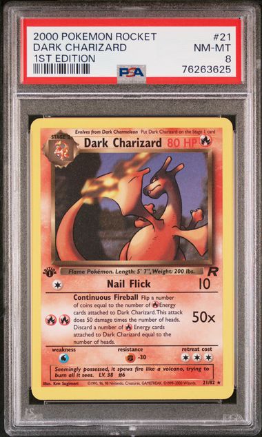 2000 Pokemon Rocket #21 Dark Charizard 1st Edition PS8A